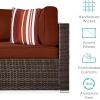 imageBest Choice Products 7Piece Modular Outdoor Sectional Wicker Patio Conversation Set w 2 Pillows Coffee Table Cover Included  GrayCreamBrownDark Rust