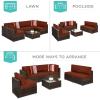 imageBest Choice Products 7Piece Modular Outdoor Sectional Wicker Patio Conversation Set w 2 Pillows Coffee Table Cover Included  GrayCreamBrownDark Rust