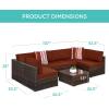 imageBest Choice Products 7Piece Modular Outdoor Sectional Wicker Patio Conversation Set w 2 Pillows Coffee Table Cover Included  GrayCreamBrownDark Rust
