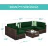 imageBest Choice Products 7Piece Modular Outdoor Sectional Wicker Patio Conversation Set w 2 Pillows Coffee Table Cover Included  GrayCreamBrownMidnight Green