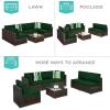imageBest Choice Products 7Piece Modular Outdoor Sectional Wicker Patio Conversation Set w 2 Pillows Coffee Table Cover Included  GrayCreamBrownMidnight Green