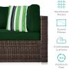 imageBest Choice Products 7Piece Modular Outdoor Sectional Wicker Patio Conversation Set w 2 Pillows Coffee Table Cover Included  GrayCreamBrownMidnight Green