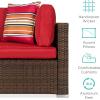 imageBest Choice Products 7Piece Modular Outdoor Sectional Wicker Patio Conversation Set w 2 Pillows Coffee Table Cover Included  GrayCreamBrownRed