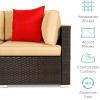 imageBest Choice Products 7Piece Modular Outdoor Sectional Wicker Patio Conversation Set w 2 Pillows Coffee Table Cover Included  GrayCreamBrownTan