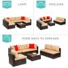 imageBest Choice Products 7Piece Modular Outdoor Sectional Wicker Patio Conversation Set w 2 Pillows Coffee Table Cover Included  GrayCreamBrownTan