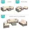 imageBest Choice Products 7Piece Modular Outdoor Sectional Wicker Patio Conversation Set w 2 Pillows Coffee Table Cover Included  GrayCreamGrayCream