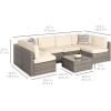 imageBest Choice Products 7Piece Modular Outdoor Sectional Wicker Patio Conversation Set w 2 Pillows Coffee Table Cover Included  GrayCreamGrayCream