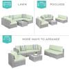 imageBest Choice Products 7Piece Modular Outdoor Sectional Wicker Patio Conversation Set w 2 Pillows Coffee Table Cover Included  GrayCreamGrayLight Mint
