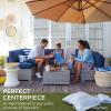 imageBest Choice Products 7Piece Modular Outdoor Sectional Wicker Patio Conversation Set w 2 Pillows Coffee Table Cover Included  GrayCreamGrayPastel Blue