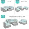 imageBest Choice Products 7Piece Modular Outdoor Sectional Wicker Patio Conversation Set w 2 Pillows Coffee Table Cover Included  GrayCreamGrayPastel Blue