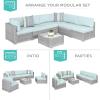 imageBest Choice Products 7Piece Modular Outdoor Sectional Wicker Patio Conversation Set w 2 Pillows Coffee Table Cover Included  GrayCreamGrayPastel Blue