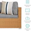 imageBest Choice Products 7Piece Modular Outdoor Sectional Wicker Patio Conversation Set w 2 Pillows Coffee Table Cover Included  GrayCreamNaturalCement Gray