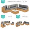 imageBest Choice Products 7Piece Modular Outdoor Sectional Wicker Patio Conversation Set w 2 Pillows Coffee Table Cover Included  GrayCreamNaturalCement Gray