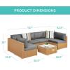 imageBest Choice Products 7Piece Modular Outdoor Sectional Wicker Patio Conversation Set w 2 Pillows Coffee Table Cover Included  GrayCreamNaturalCement Gray