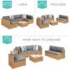 imageBest Choice Products 7Piece Modular Outdoor Sectional Wicker Patio Conversation Set w 2 Pillows Coffee Table Cover Included  GrayCreamNaturalCement Gray