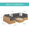 imageBest Choice Products 7Piece Modular Outdoor Sectional Wicker Patio Conversation Set w 2 Pillows Coffee Table Cover Included  GrayCreamNaturalGray