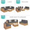 imageBest Choice Products 7Piece Modular Outdoor Sectional Wicker Patio Conversation Set w 2 Pillows Coffee Table Cover Included  GrayCreamNaturalGray