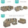 imageBest Choice Products 7Piece Modular Outdoor Sectional Wicker Patio Conversation Set w 2 Pillows Coffee Table Cover Included  GrayCreamTaupeDesert