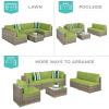 imageBest Choice Products 7Piece Modular Outdoor Sectional Wicker Patio Conversation Set w 2 Pillows Coffee Table Cover Included  GrayCreamTaupePistachio