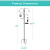 imageBest Choice Products 91in 4Hook Feeding Station Steel MultiFeeder Kit Stand for Attracting Wild Birds w 2 Bird Feeders Mesh Tray Bird Bath 4Prong Base  BronzeBlack