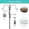 imageBest Choice Products 91in 4Hook Feeding Station Steel MultiFeeder Kit Stand for Attracting Wild Birds w 2 Bird Feeders Mesh Tray Bird Bath 4Prong Base  BronzeBlack
