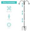 imageBest Choice Products 91in 4Hook Feeding Station Steel MultiFeeder Kit Stand for Attracting Wild Birds w 2 Bird Feeders Mesh Tray Bird Bath 4Prong Base  BronzeBlack