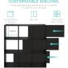 imageBest Choice Products 9Cube Bookshelf 3Tier Wood Storage Bookcase WLegs 11in Shelf Opening Cube Organizer Living Room Office Nursery  BlackBlack