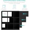 imageBest Choice Products 9Cube Bookshelf 3Tier Wood Storage Bookcase WLegs 11in Shelf Opening Cube Organizer Living Room Office Nursery  BlackBlack