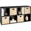 imageBest Choice Products 9Cube Bookshelf 3Tier Wood Storage Bookcase WLegs 11in Shelf Opening Cube Organizer Living Room Office Nursery  BlackBlack