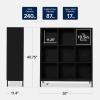imageBest Choice Products 9Cube Bookshelf 3Tier Wood Storage Bookcase WLegs 11in Shelf Opening Cube Organizer Living Room Office Nursery  BlackBlack