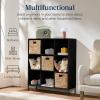 imageBest Choice Products 9Cube Bookshelf 3Tier Wood Storage Bookcase WLegs 11in Shelf Opening Cube Organizer Living Room Office Nursery  BlackBlack