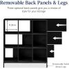 imageBest Choice Products 9Cube Bookshelf 3Tier Wood Storage Bookcase WLegs 11in Shelf Opening Cube Organizer Living Room Office Nursery  BlackBlack