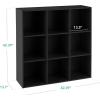 imageBest Choice Products 9Cube Bookshelf 3Tier Wood Storage Bookcase WLegs 11in Shelf Opening Cube Organizer Living Room Office Nursery  BlackBlack