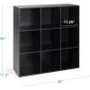 imageBest Choice Products 9Cube Bookshelf 3Tier Wood Storage Bookcase WLegs 11in Shelf Opening Cube Organizer Living Room Office Nursery  BlackBlack