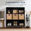 imageBest Choice Products 9Cube Bookshelf 3Tier Wood Storage Bookcase WLegs 11in Shelf Opening Cube Organizer Living Room Office Nursery  BlackBlack