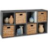 imageBest Choice Products 9Cube Bookshelf 3Tier Wood Storage Bookcase WLegs 11in Shelf Opening Cube Organizer Living Room Office Nursery  BlackDark Gray
