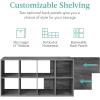 imageBest Choice Products 9Cube Bookshelf 3Tier Wood Storage Bookcase WLegs 11in Shelf Opening Cube Organizer Living Room Office Nursery  BlackDark Gray