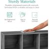 imageBest Choice Products 9Cube Bookshelf 3Tier Wood Storage Bookcase WLegs 11in Shelf Opening Cube Organizer Living Room Office Nursery  BlackDark Gray