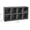 imageBest Choice Products 9Cube Bookshelf 3Tier Wood Storage Bookcase WLegs 11in Shelf Opening Cube Organizer Living Room Office Nursery  BlackDark Gray