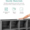 imageBest Choice Products 9Cube Bookshelf 3Tier Wood Storage Bookcase WLegs 11in Shelf Opening Cube Organizer Living Room Office Nursery  BlackDark Gray