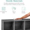 imageBest Choice Products 9Cube Bookshelf 3Tier Wood Storage Bookcase WLegs 11in Shelf Opening Cube Organizer Living Room Office Nursery  BlackDark Gray