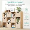 imageBest Choice Products 9Cube Bookshelf 3Tier Wood Storage Bookcase WLegs 11in Shelf Opening Cube Organizer Living Room Office Nursery  BlackDark Gray
