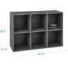 imageBest Choice Products 9Cube Bookshelf 3Tier Wood Storage Bookcase WLegs 11in Shelf Opening Cube Organizer Living Room Office Nursery  BlackDark Gray