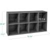 imageBest Choice Products 9Cube Bookshelf 3Tier Wood Storage Bookcase WLegs 11in Shelf Opening Cube Organizer Living Room Office Nursery  BlackDark Gray