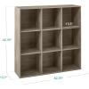 imageBest Choice Products 9Cube Bookshelf 3Tier Wood Storage Bookcase WLegs 11in Shelf Opening Cube Organizer Living Room Office Nursery  BlackGreige