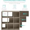 imageBest Choice Products 9Cube Bookshelf 3Tier Wood Storage Bookcase WLegs 11in Shelf Opening Cube Organizer Living Room Office Nursery  BlackGreige