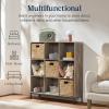 imageBest Choice Products 9Cube Bookshelf 3Tier Wood Storage Bookcase WLegs 11in Shelf Opening Cube Organizer Living Room Office Nursery  BlackGreige