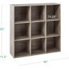 imageBest Choice Products 9Cube Bookshelf 3Tier Wood Storage Bookcase WLegs 11in Shelf Opening Cube Organizer Living Room Office Nursery  BlackGreige