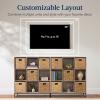 imageBest Choice Products 9Cube Bookshelf 3Tier Wood Storage Bookcase WLegs 11in Shelf Opening Cube Organizer Living Room Office Nursery  BlackGreige
