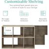 imageBest Choice Products 9Cube Bookshelf 3Tier Wood Storage Bookcase WLegs 11in Shelf Opening Cube Organizer Living Room Office Nursery  BlackGreige